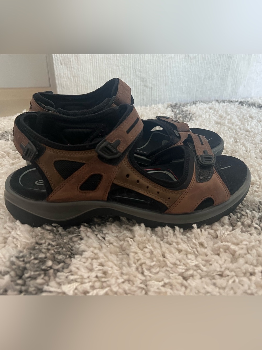 Ecco Brown and Black Men's Outdoor Sandals